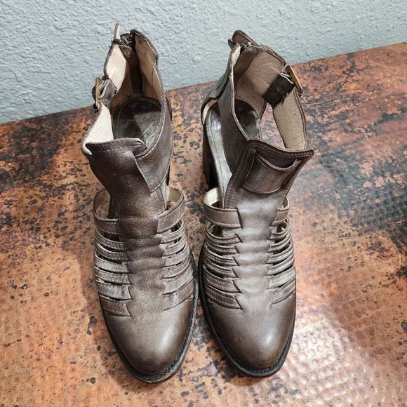 Freebird by Steven Charcoal Cut-Out Ankle Booties - Picture 2 of 16